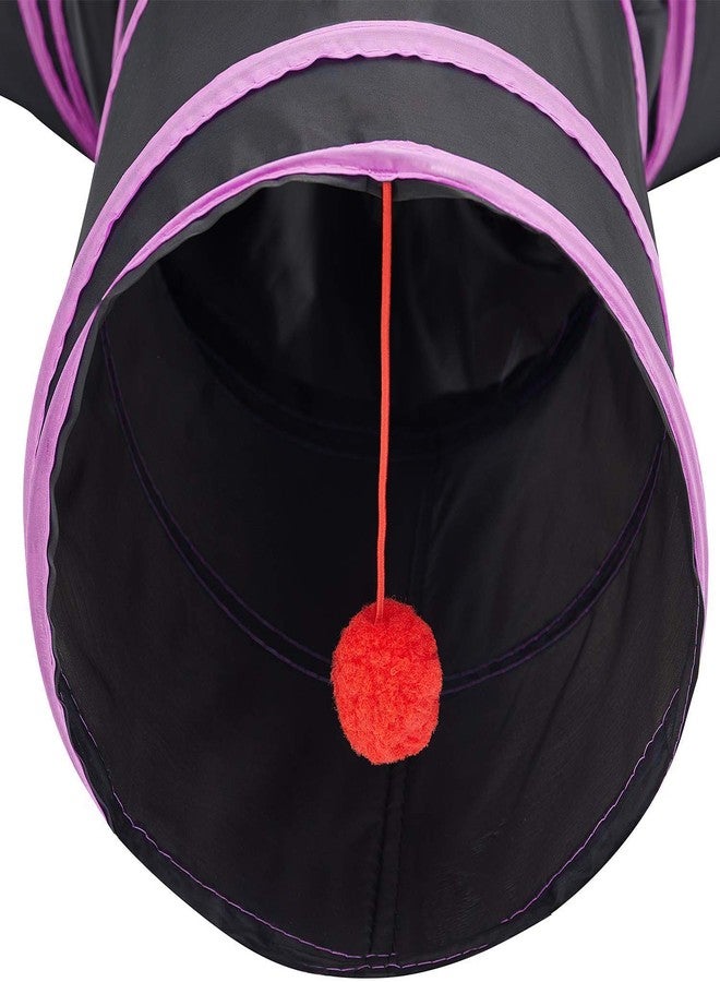 Sage Square Jumbo Collapsible Portable Sleeping Bag Exercise 3 Way Tunnel with Hanging Ball for Cat/Kittens/Puppy/Dogs (Pink) - Image 5